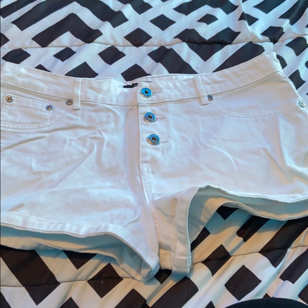 White jean shorts